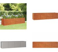 vidaXL, jardinera elevada oxidada, 320x80x77 cm, acero corten - Jardinera elevada - Jardinera de jardín - Maceta para flores - Invernadero pequeño
