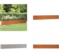 vidaXL, jardinera elevada oxidada de 320x40x45 cm, acero corten - Jardinera elevada - Jardinera de jardín - Maceta para flores - Invernadero pequeño