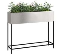 vidaXL Jardinera Elevada Plateado 100 x 26 x 82 cm Acero Inoxidable, Jardín y Terraza, Macetero Elevado Resistente, Soporte para Plantas, Esenciales de Jardinería, Estilo Urbano en Espacios Verdes
