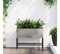 vidaXL Jardinera Elevada Plateado 60 x 26 x 45 cm Acero Galvanizado