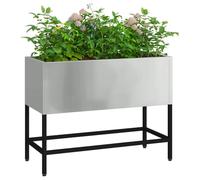 vidaXL Jardinera elevada plateada 60x26x45 cm acero galvanizado - Soporte plantas jardín y terraza