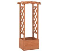 vidaXL Jardinera enrejada con arco madera de abeto 49x39x117 cm