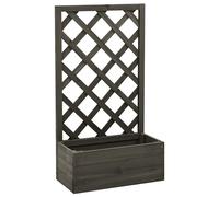 vidaXL Jardinera enrejada de jardín madera abeto gris 50x25x90 cm