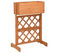 vidaXL Jardinera enrejada de jardín madera abeto naranja 45x30x74 cm