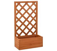vidaXL Jardinera enrejada de jardín madera abeto 50x25x90 cm Naranja