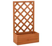 vidaXL Jardinera enrejada de jardín madera abeto naranja 50x25x90 cm