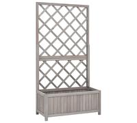 vidaXL Jardinera enrejada de jardín madera de abeto gris 70x30x135 cm