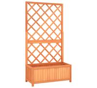 vidaXL Jardinera enrejada de jardín madera de abeto marrón 70x30x135cm