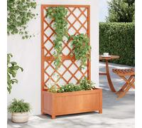 vidaXL Jardinera enrejada de jardín madera de abeto marrón 70x30x135cm
