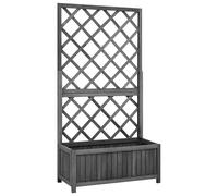 vidaXL Jardinera enrejada de jardín madera de abeto negro 70x30x135cm