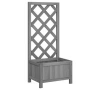 vidaXL Jardinera enrejada Madera Maciza de Abeto Gris