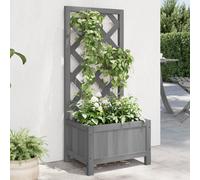 vidaXL Jardinera enrejada madera maciza de abeto gris