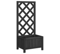 vidaXL Jardinera enrejada Madera Maciza de Abeto Negra
