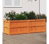 vidaXL Jardinera exterior madera maciza pino marrón cera 150x50x50 cm