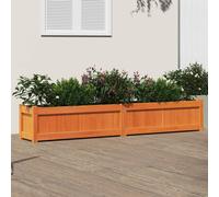 vidaXL Jardinera exterior madera maciza pino marrón cera 180x31x31 cm
