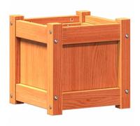 vidaXL Jardinera exterior madera maciza de pino marrón cera 31x31x31 cm