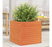 vidaXL Jardinera exterior madera maciza pino marrón cera 50x50x46 cm