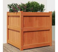 vidaXL Jardinera exterior madera maciza pino marrón cera 60x60x60 cm