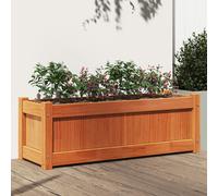 vidaXL Jardinera exterior madera maciza pino marrón cera 90x31x31 cm