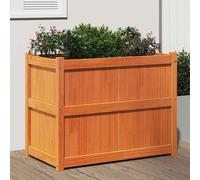 vidaXL Jardinera exterior madera maciza pino marrón cera 90x50x70 cm