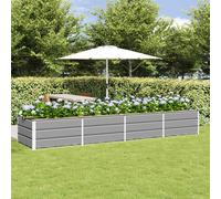 vidaXL Jardinera Gris Claro 320 x 80 x 45 cm Acero, Maceta Moderna y Resistente para jardín y terraza, Ideal para Interior, Exterior, decoración y Plantas