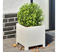 vidaXL Jardinera hexagonal acero blanca 30x30x30 cm