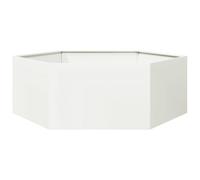 vidaXL Jardinera hexagonal de acero blanco 138x120x45 cm