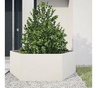 vidaXL Jardinera hexagonal acero blanco 138x120x45 cm