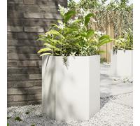 vidaXL Jardinera hexagonal de exterior Acero blanco 46x40x45 cm