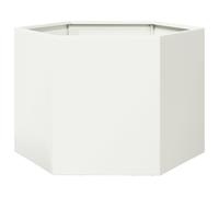 vidaXL Jardinera hexagonal de acero blanco 69x60x45 cm para flores, patio y exterior