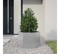 vidaXL Jardinera hexagonal acero galvanizado 69x60x45 cm