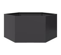 vidaXL Jardinera hexagonal acero negra 104x90x45 cm