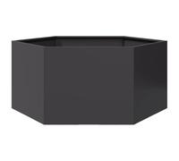 vidaXL Jardinera hexagonal de acero 104 x 90 x 45 cm negra