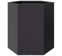 vidaXL Jardinera Hexagonal de acero negra 46x40x45 cm de exterior