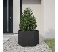 vidaXL Jardinera hexagonal acero negra 69x60x45 cm