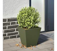 vidaXL Jardinera hexagonal acero verde oliva 30x30x30 cm