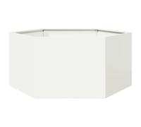 vidaXL Jardinera hexagonal de acero blanco 104 x 90 x 45 cm