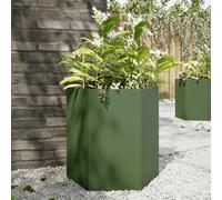 vidaXL Jardinera hexagonal de acero verde 46x40x45 cm