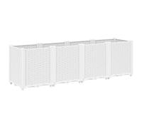 vidaXL Jardinera, Macetero Exterior, Jardinera Modular para Plantas Hierbas Flores, Maceta para Jardín Terraza Patio Balcón, PP Blanco