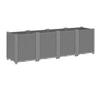 vidaXL Jardinera, Macetero Exterior, Jardinera Modular para Plantas Hierbas Flores, Maceta para Jardín Terraza Patio Balcón, PP Gris Claro