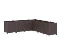 vidaXL Jardinera, Macetero Exterior, Jardinera Modular para Plantas Hierbas Flores, Maceta para Jardín Terraza Patio Balcón, PP Marrón