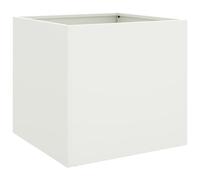 vidaXL Jardinera, Macetero para Plantas Flores Hierbas, Soporte para Macetas, Arriate Elevado para Jardín Patio Terraza Balcón, Acero Blanco