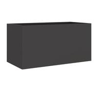 vidaXL Jardinera, Macetero para Plantas Flores Hierbas, Soporte para Macetas, Arriate Elevado para Jardín Patio Terraza Balcón, Acero Negro