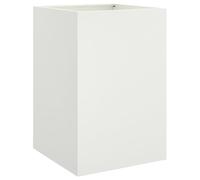 vidaXL Jardinera macetero elevado para plantas, flores y hierbas, acero blanco 52x48x75 cm