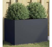 vidaXL Jardinera, Macetero para Plantas Flores Hierbas, Soporte para Macetas, Arriate Elevado para Jardín Patio Terraza Balcón, Acero Gris Antracita
