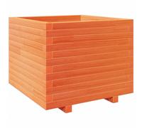 vidaXL Jardinera madera maciza de pino 60x60x49,5 cm Color Pino natural, Blanco, Marrón cera y mas Wax brown