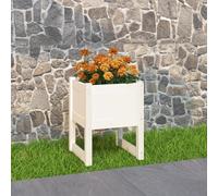 vidaXL Jardinera madera maciza de pino blanco 40x40x52,5 cm