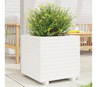 vidaXL Jardinera madera maciza de pino blanco 50x50x49,5 cm