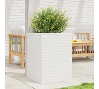 vidaXL Jardinera madera de pino impregnada 50x50x68,5 cm Color Pino natural, Blanco, Marrón cera y mas White