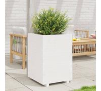 vidaXL Jardinera madera maciza de pino blanco 50x50x72,5 cm